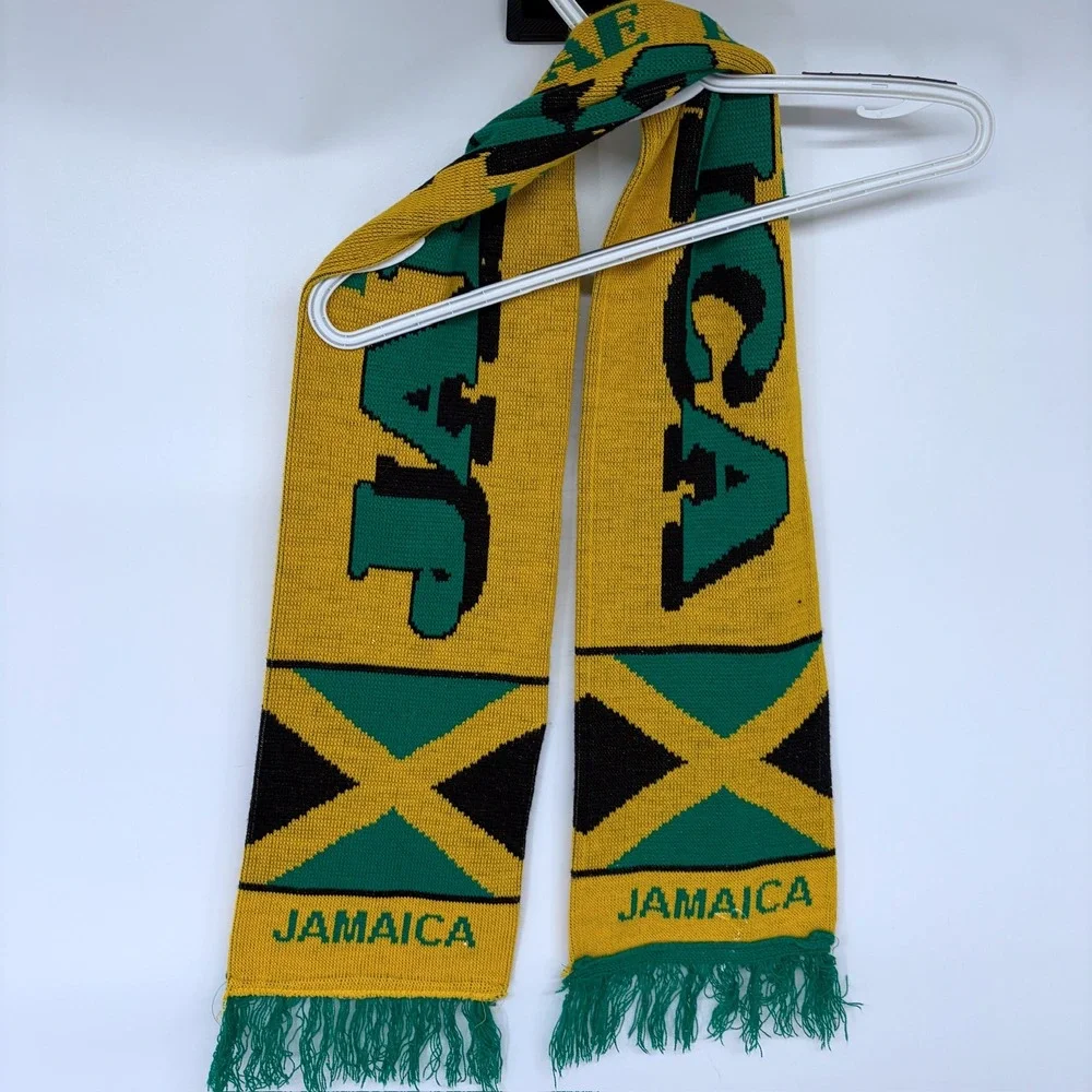 Jamaica Soccer‎ Scarf Yellow Green National Team Futbol Fringe 52 Inches